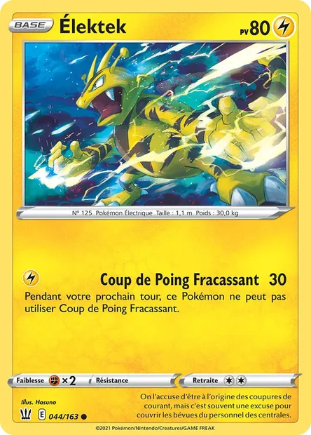 Élektek, carte Pokémon BST 44 — extension Styles de combat