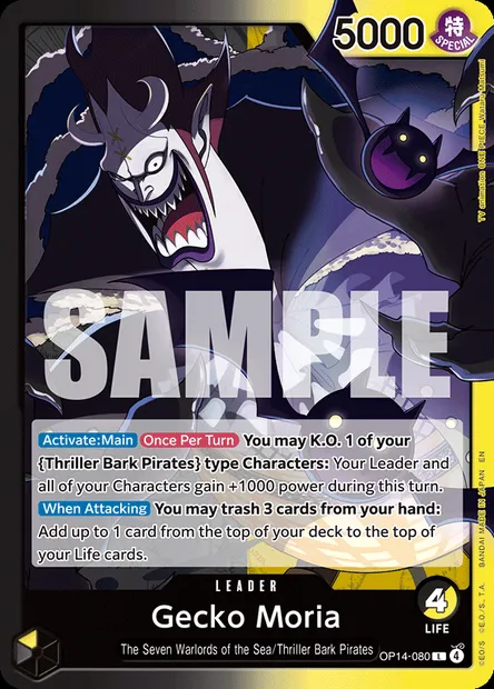 Gecko Moria, One Piece card OP14-080 — THE AZURE SEA’S SEVEN set