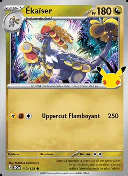 Ékaïser, carte Pokémon 30C 112 — extension 30ᵉ Anniversaire