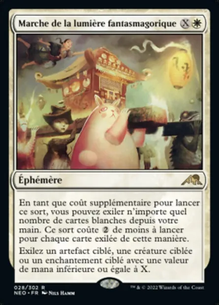 Marche de la lumière fantasmagorique, carte Magic NEO 28 — extension Kamigawa: La Dynastie Néon