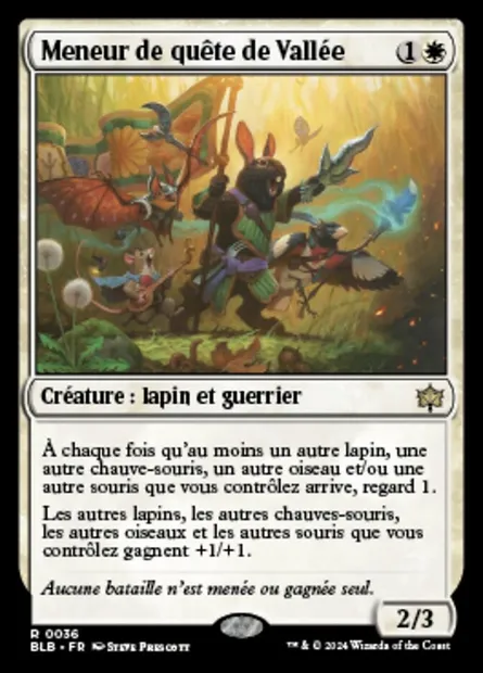 Meneur de quête de Vallée, carte Magic BLB 36 — extension Bloomburrow