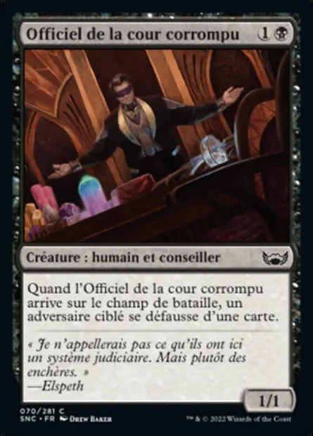 Officiel de la cour corrompu, carte Magic SNC 70 — extension Les rues de la Nouvelle-Capenna