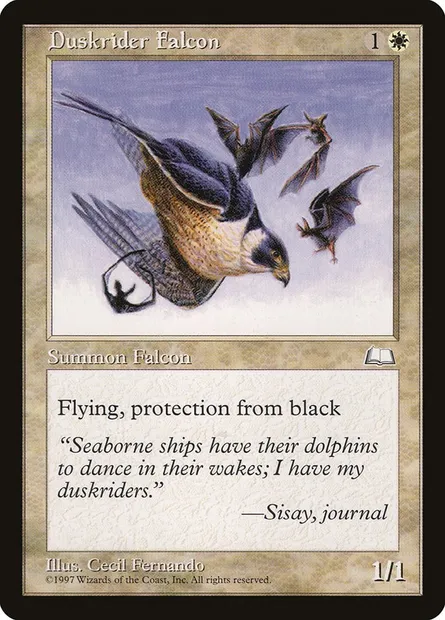 Duskrider Falcon, Magic card WTH 12 — Weatherlight set