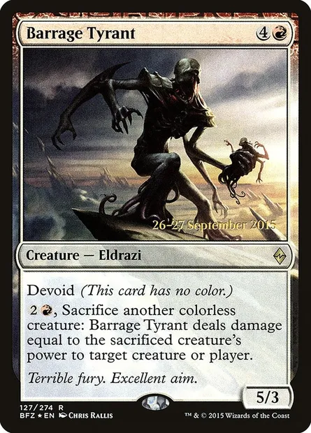 Tyran du barrage, carte Magic PBFZ 127s — extension Battle for Zendikar Promos