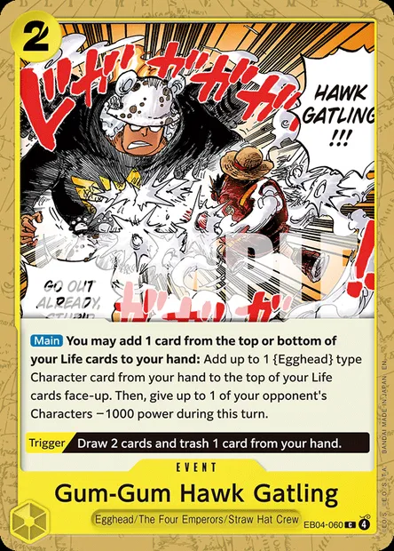 Gum-Gum Hawk Gatling, One Piece card EB04-060 — EGGHEAD CRISIS set