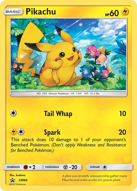 Pikachu, Pokémon card SM 86 — SM Black Star Promos set