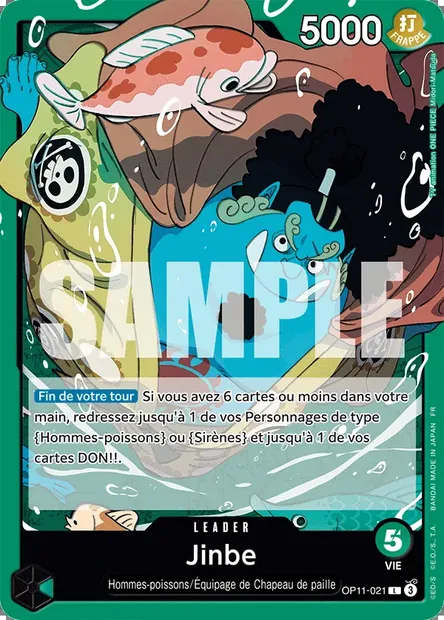 Jinbe, carte One Piece OP11-021 — extension DES POINGS VIFS COMME L'ÉCLAIR