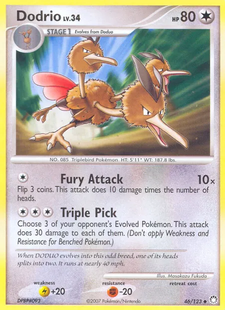 Dodrio, Pokémon card MT 46 — Mysterious Treasures set