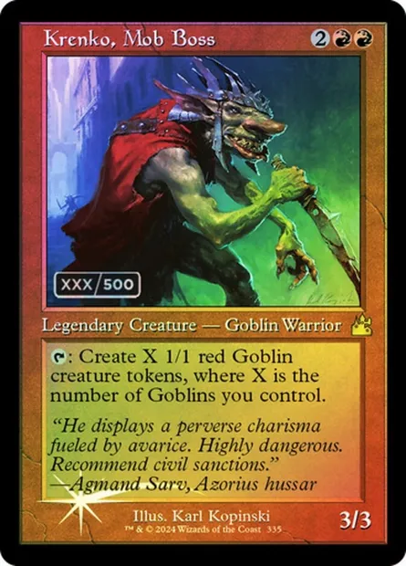 Krenko, Mob Boss, Magic card RVR 335z — Ravnica Remastered set