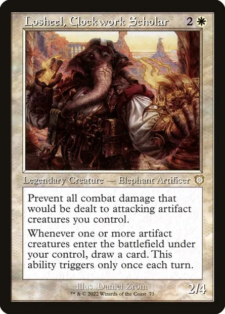 Losheel, Clockwork Scholar, Magic card BRC 73 — The Brothers' War Commander set