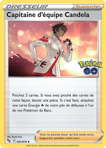 Capitaine d'équipe Candela, carte Pokémon PGO 065 — extension Pokémon GO