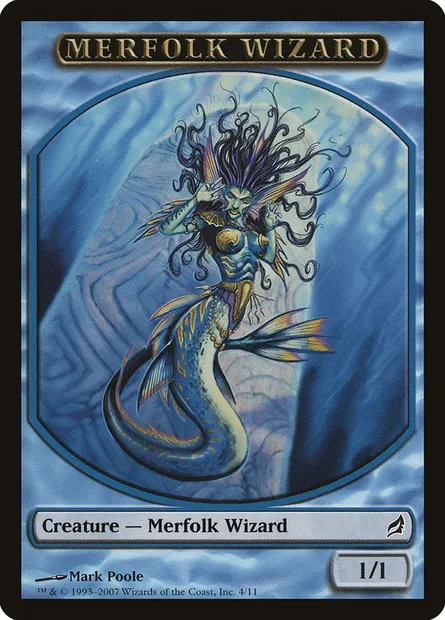 Merfolk Wizard, carte Magic TLRW 4 — extension Lorwyn Tokens