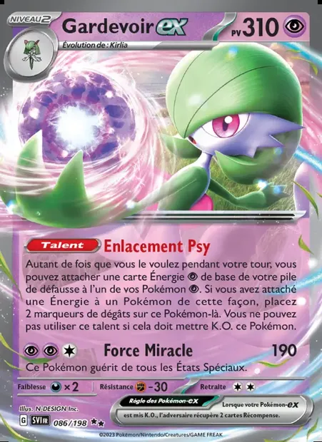 Gardevoir-ex, carte Pokémon SVI 086 — extension Écarlate et Violet