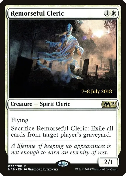 Clerc pénitent, carte Magic PM19 33s — extension Core Set 2019 Promos