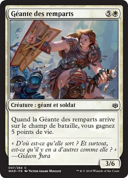 Géante des remparts, carte Magic WAR 7 — extension La guerre des Planeswalkers