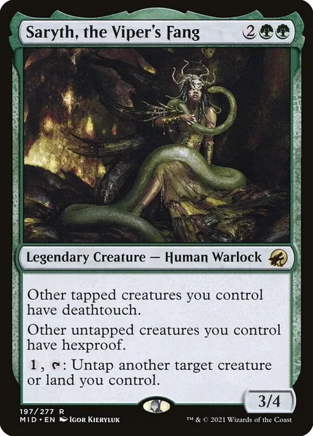 Saryth, the Viper's Fang, Magic card MID 197 — Innistrad: Midnight Hunt set