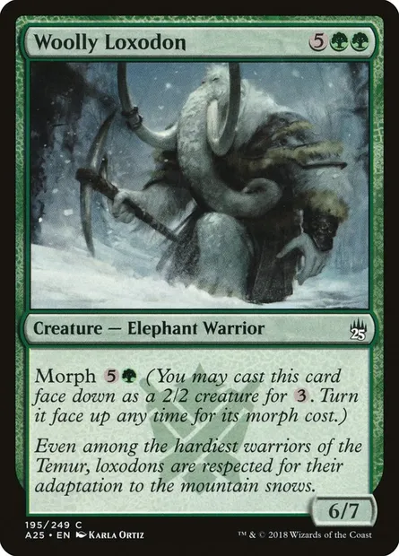 Woolly Loxodon, Magic card A25 195 — Masters 25 set