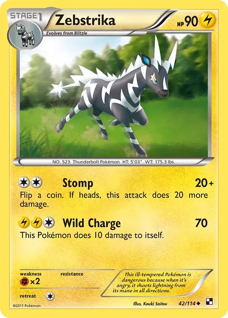 Zebstrika, Pokémon card BLW 42 — Black & White set
