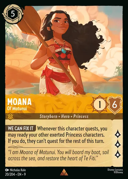 Moana - Of Motunui, Disney Lorcana card CH9-020 — Fabled set