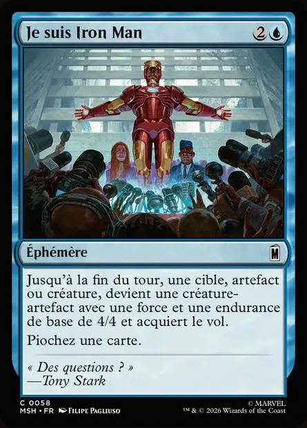 Je suis Iron Man, carte Magic MSH 58 — extension Marvel Super Heroes