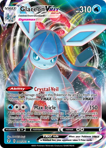 Glaceon VMAX, Pokémon card EVS 41 — Evolving Skies set