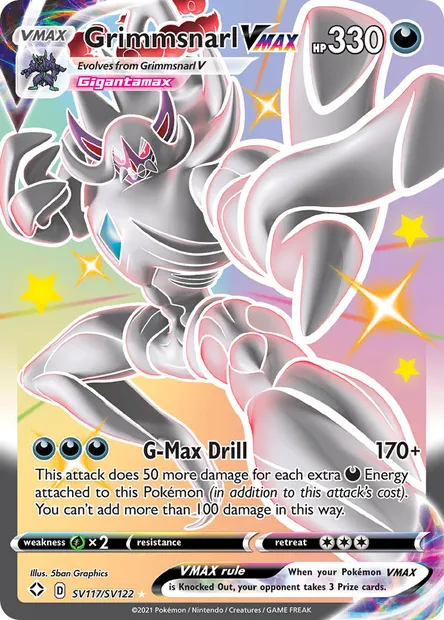 Grimmsnarl VMAX, Pokémon card SHF SV117 — Shining Fates set