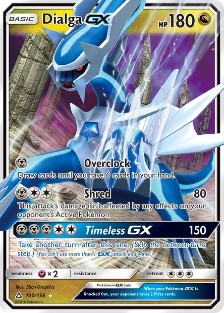 Dialga GX, Pokémon card UPR 100 — Ultra Prism set