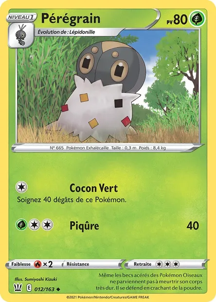 Pérégrain, carte Pokémon BST 12 — extension Styles de combat
