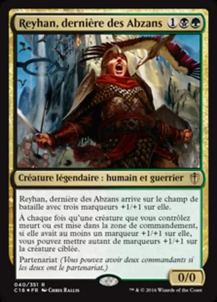 Reyhan, dernière des Abzans, carte Magic C16 40 — extension Commander 2016