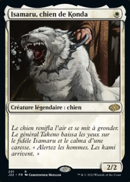 Isamaru, chien de Konda, carte Magic J22 201 — extension Jumpstart 2022