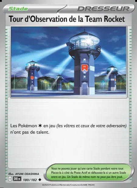 Tour d'Observation de la Team Rocket, carte Pokémon DRI 180 — extension Rivalités Destinées