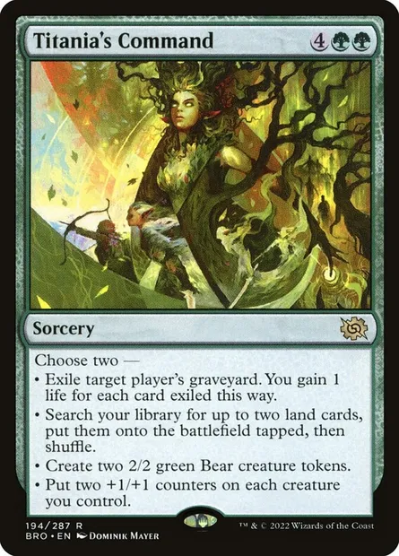 Titania's Command, Magic card BRO 194 — The Brothers' War set