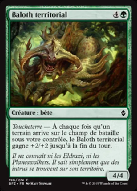 Baloth territorial, carte Magic BFZ 196 — extension La bataille de Zendikar