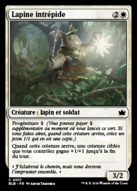 Lapine intrépide, carte Magic BLB 17 — extension Bloomburrow