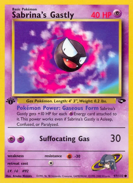Sabrina's Gastly, carte Pokémon GC 97 — extension Gym Challenge
