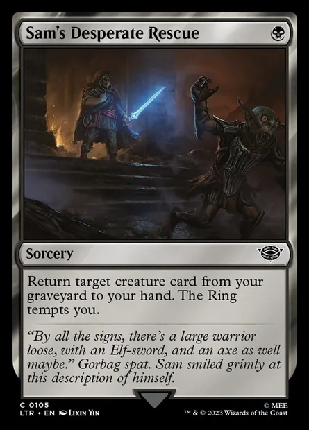 Sam's Desperate Rescue, Magic card LTR 105 — The Lord of the Rings: Tales of Middle-earth set