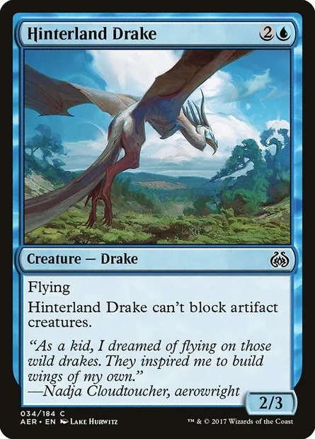 Hinterland Drake, Magic card AER 34 — Aether Revolt set