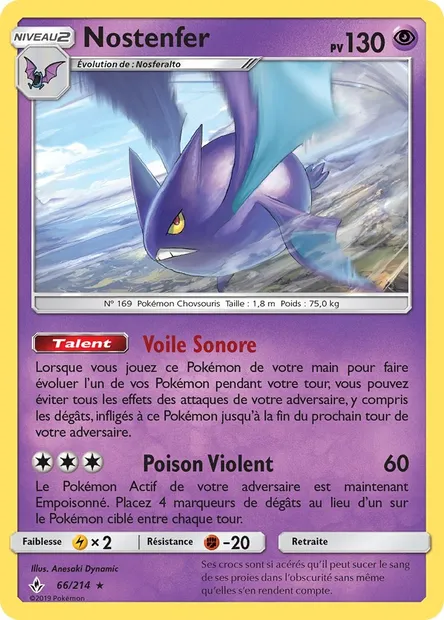 Nostenfer, carte Pokémon UNB 66 — extension Alliance Infaillible