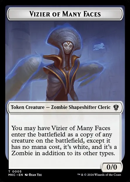 Vizier of Many Faces, Magic card TMKC 5 — Murders at Karlov Manor Commander Tokens set
