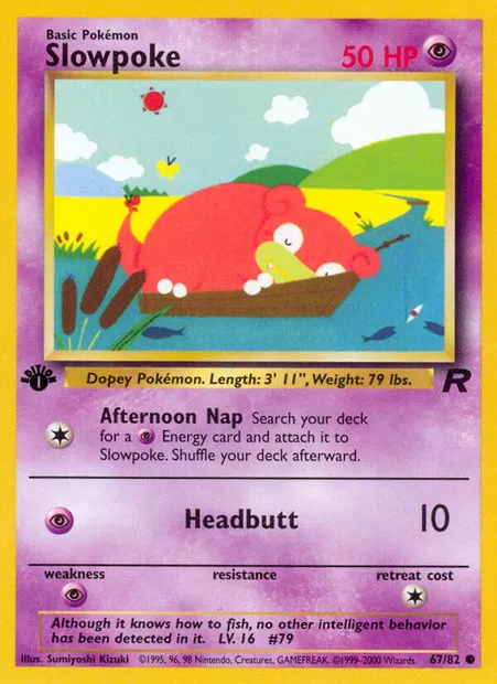 Slowpoke, Pokémon card TR 67 — Team Rocket set
