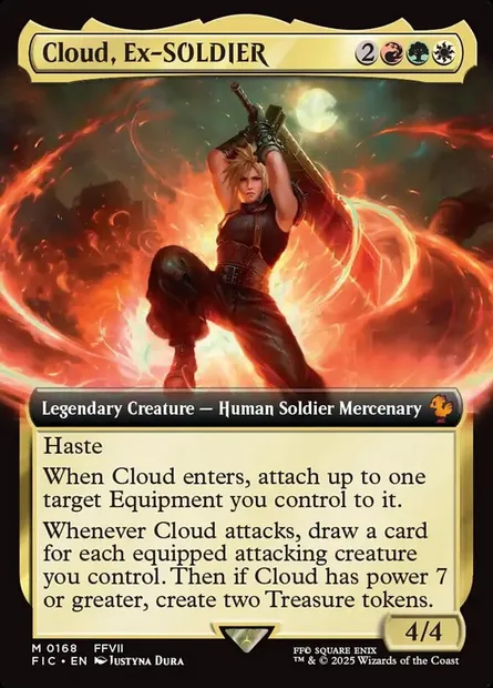 Cloud, Ex-SOLDIER, Magic card FIC 168 — Final Fantasy Commander set