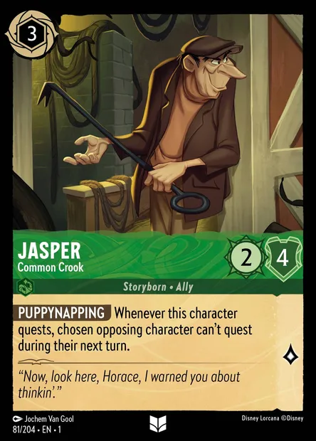 Jasper - Common Crook, Disney Lorcana card CH1-081 — The First Chapter set