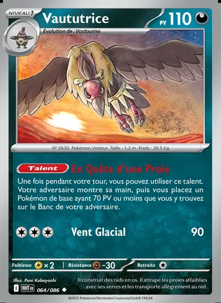 Vaututrice, carte Pokémon WHT 064 — extension Flamme Blanche