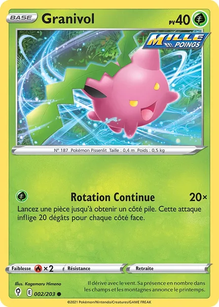 Granivol, carte Pokémon EVS 2 — extension Évolution Céleste