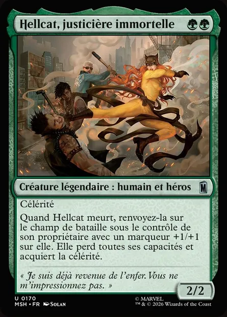 Hellcat, justicière immortelle, carte Magic MSH 170 — extension Marvel Super Heroes
