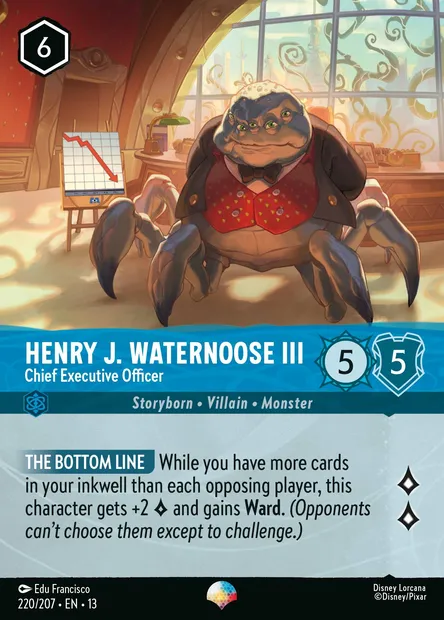 Henry J. Waternoose III - Chief Executive Officer, Disney Lorcana card CH13-220 — Attack of the Vine! set