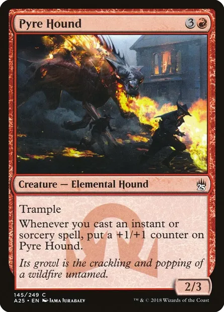 Pyre Hound, Magic card A25 145 — Masters 25 set