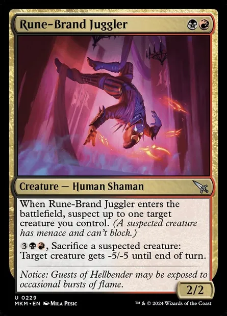 Rune-Brand Juggler, Magic card MKM 229 — Murders at Karlov Manor set