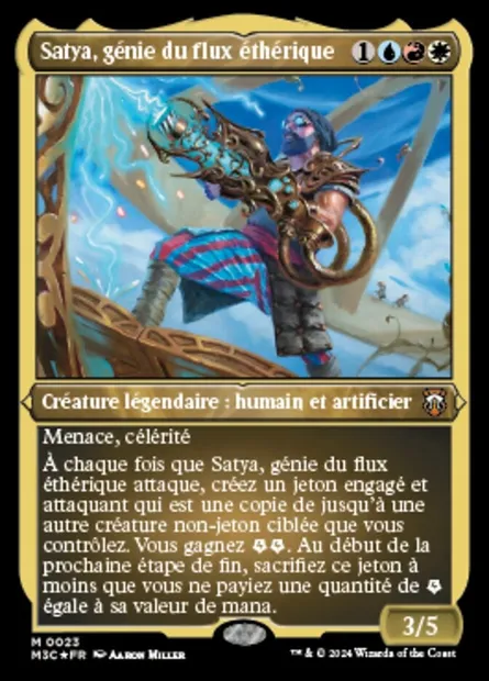 Satya, génie du flux éthérique, carte Magic M3C 23 — extension Modern Horizons 3 Commander