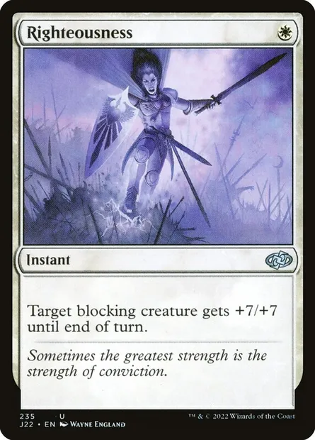 Righteousness, Magic card J22 235 — Jumpstart 2022 set